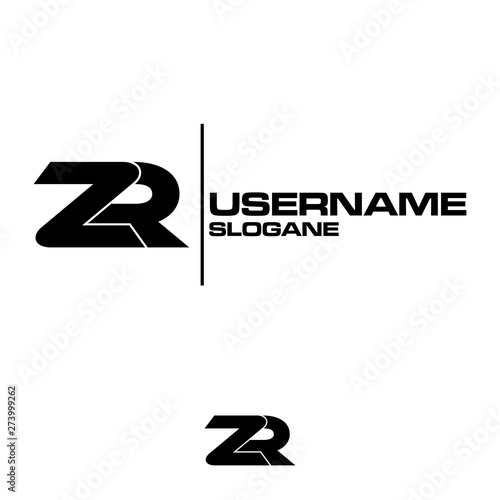 Bild auf Leinwand zr logo concept black and white