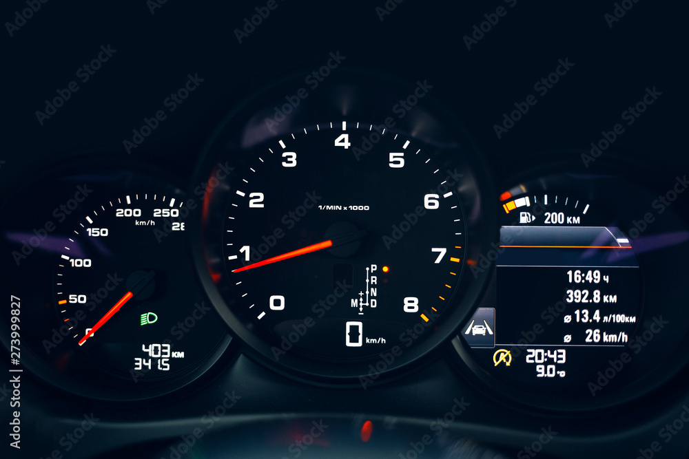 Fototapeta premium Modern car dashboard with backlight 
