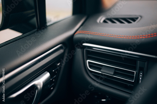 Modern car door leather panel