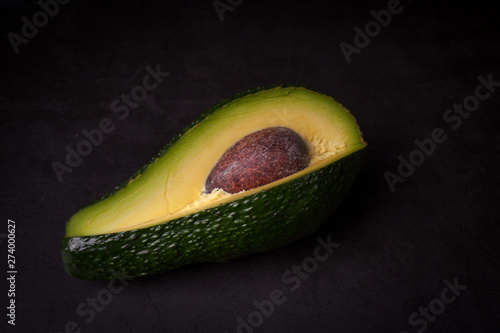 avocado on black background