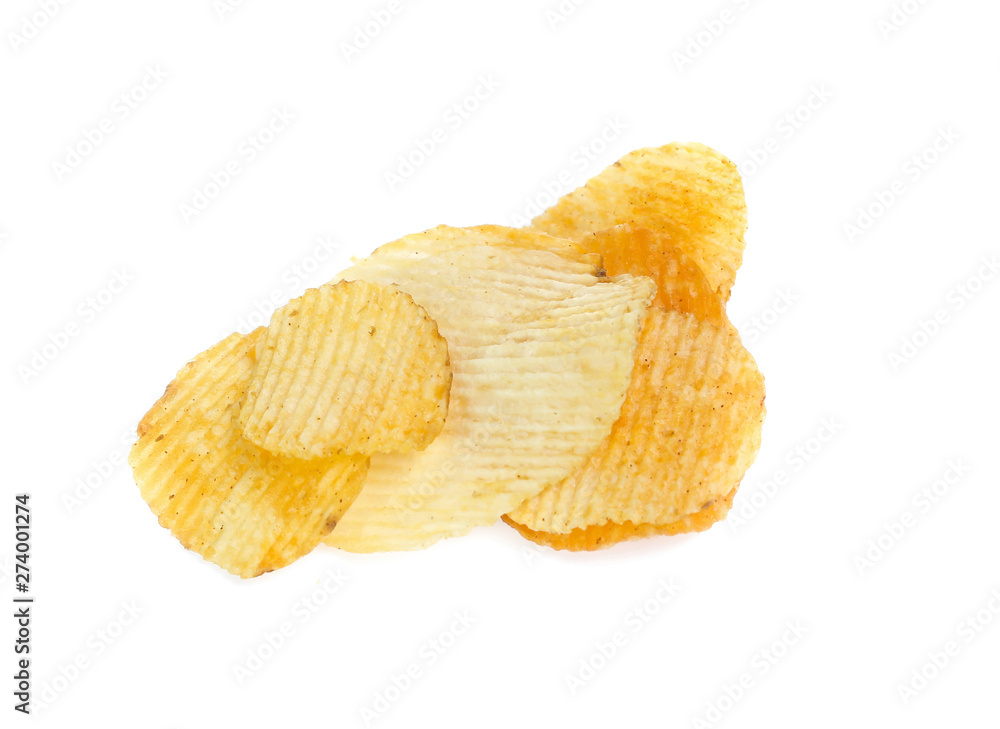 Potato chips isolated on white