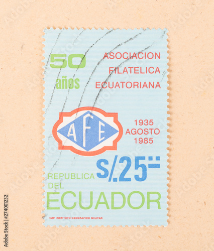 ECUADOR - CIRCA 1980: A stamp printed in Ecuador shows it's value, circa 1980