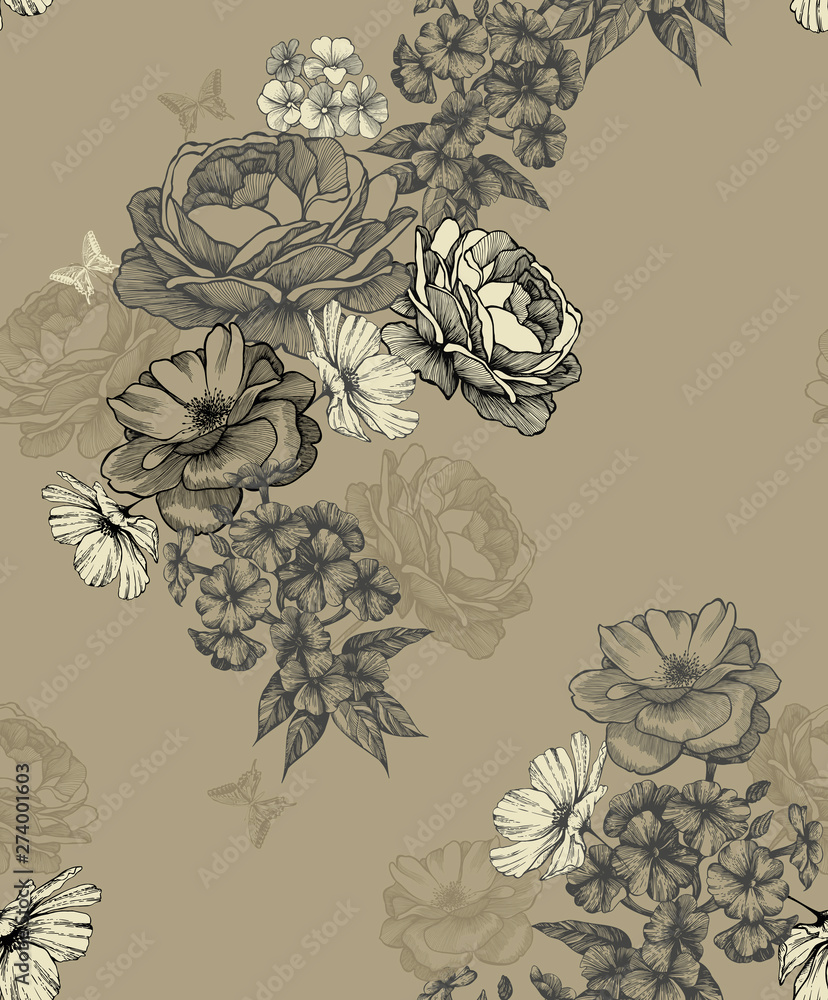 custom made wallpaper toronto digitalSeamless floral background, seamless wallpaper. Vector illustration.