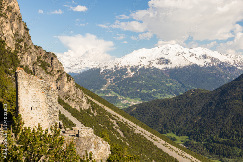 Fototapeta premium Alpine panorama in Italy, Valtellina