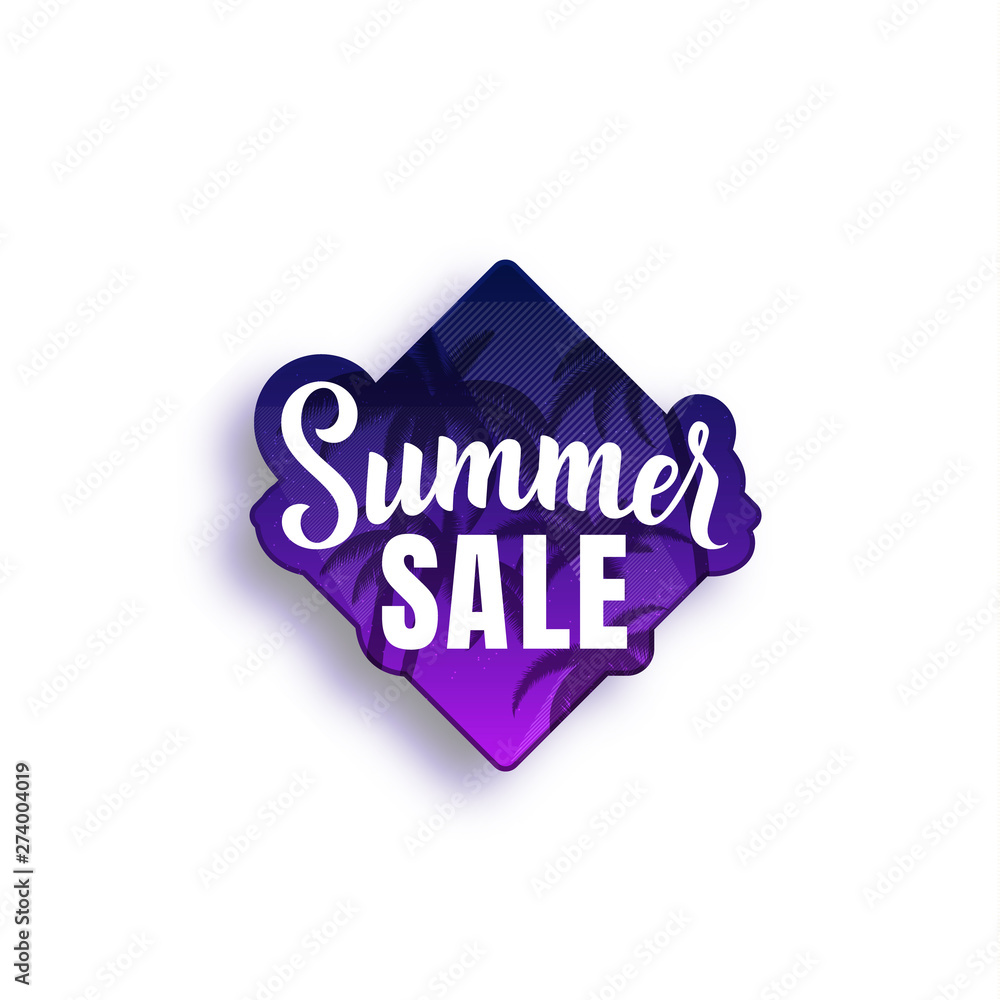 Summer disco poster in trendy neon colors. Vector background.