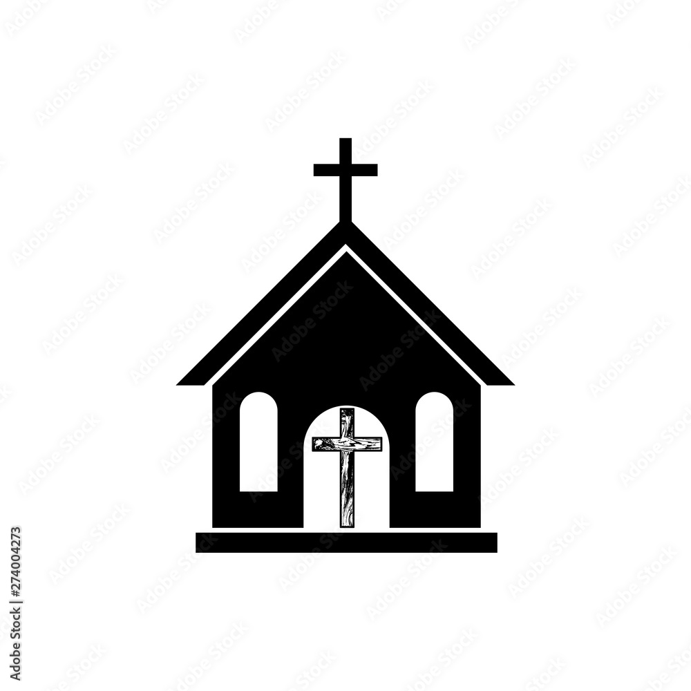Church logo, Religion, faith, wooden cross icon or symbol