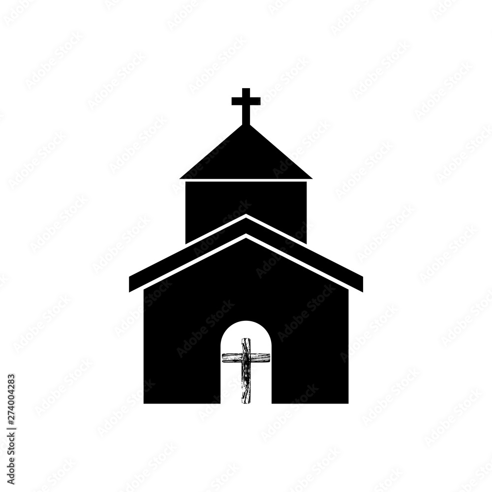 Church logo, Religion, faith, wooden cross icon or symbol