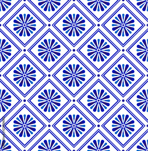 flower pattern blue and white