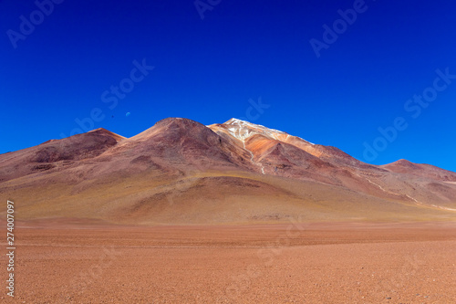 The Salvador Dali desert also known as Dali Valley, in the Eduardo Avaroa Park in Bolivia, Andes in South America