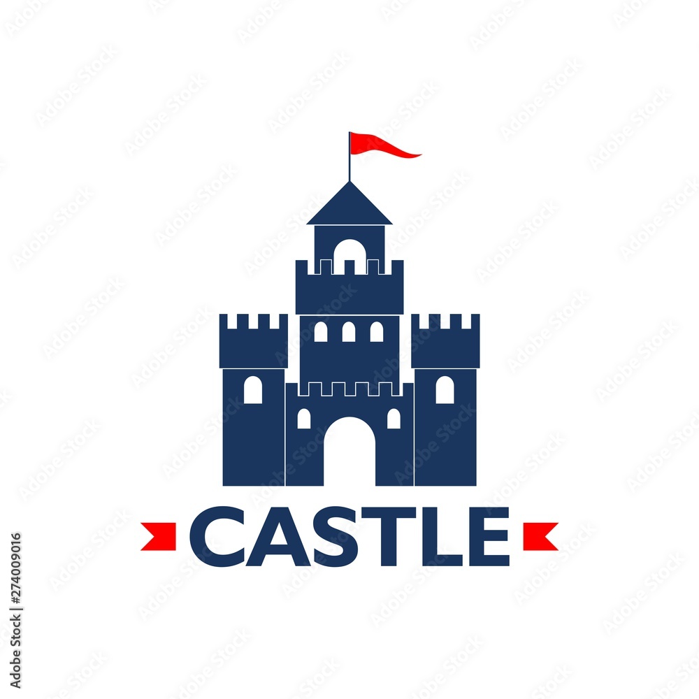Abstract Simple Castle Label, Sign or Logo Template Abstract Simple Castle Label, Sign or Logo Template