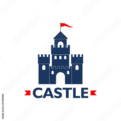 Abstract Simple Castle Label, Sign or Logo Template