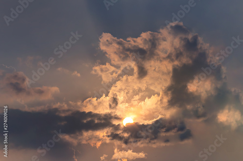 Beautiful nature sun and cloud