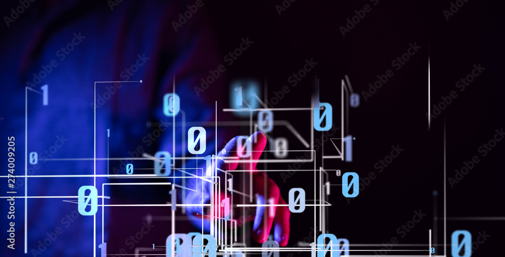 Digital Network and data concept