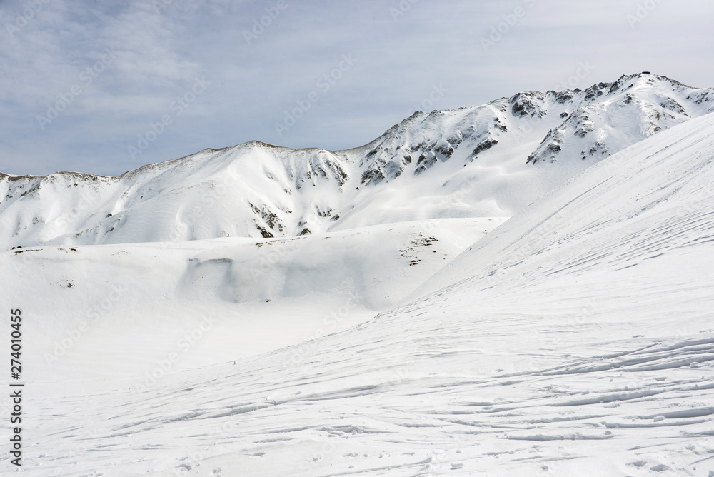 Snowy moutain in spring time, Toyama, Japan Snowy moutain in spring time, Toyama, Japan