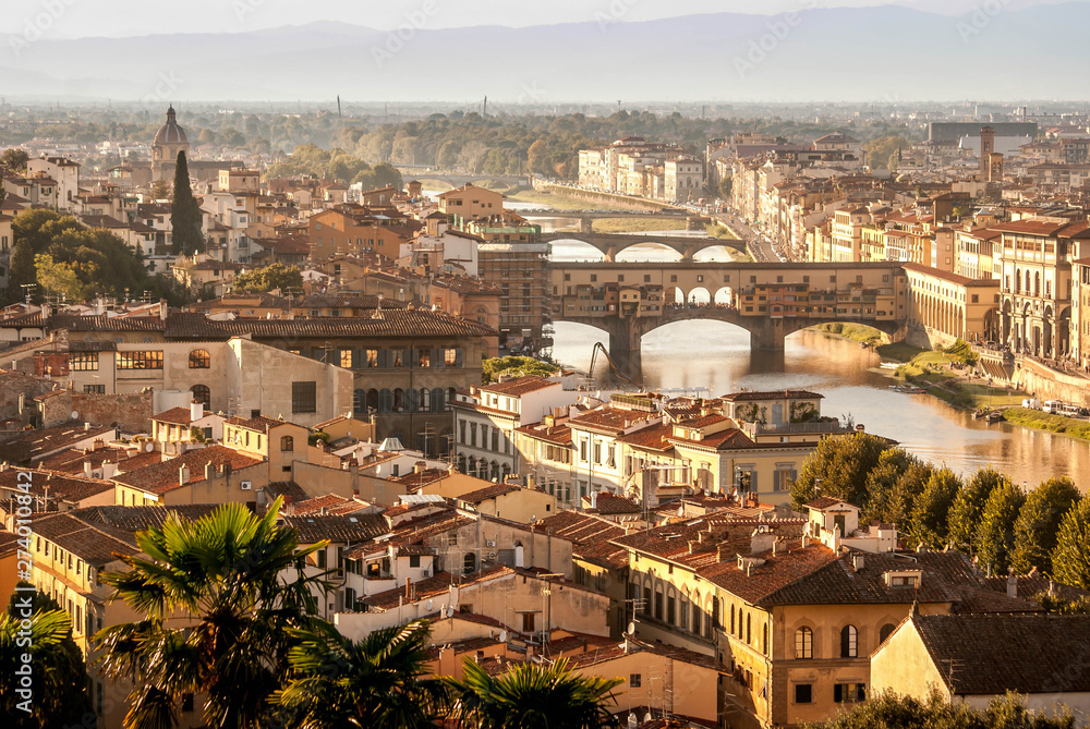 Florence panorama in sunset