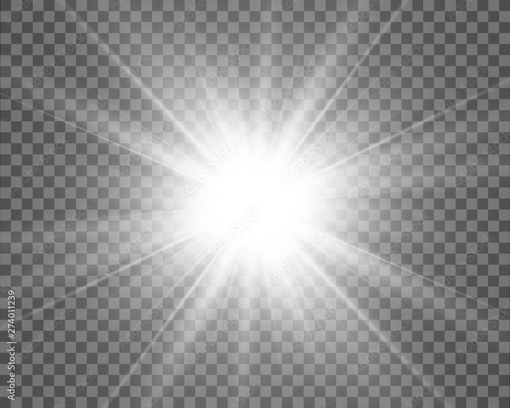White beautiful light explodes with a transparent explosion. Vector, bright illustration for perfect effect with sparkles. Bright Star. Transparent shine of the gloss gradient, bright flash. White beautiful light explodes with a transparent explosion. Vector, bright illustration for perfect effect with sparkles. Bright Star. Transparent shine of the gloss gradient, bright flash.