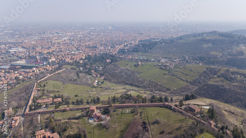 Italy Bologna city landscape aerial view