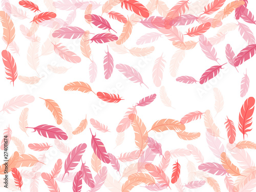 Flying feather elements airy vector design.