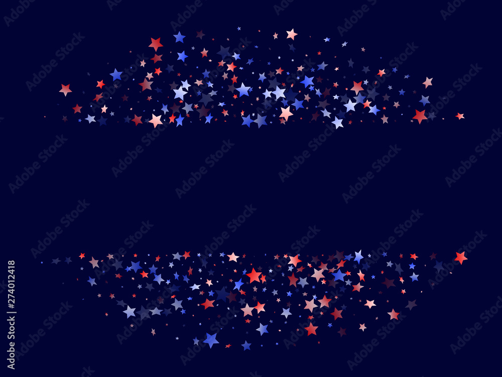 Flying red blue white star sparkles vector american patriotic background. Flying red blue white star sparkles vector american patriotic background.
