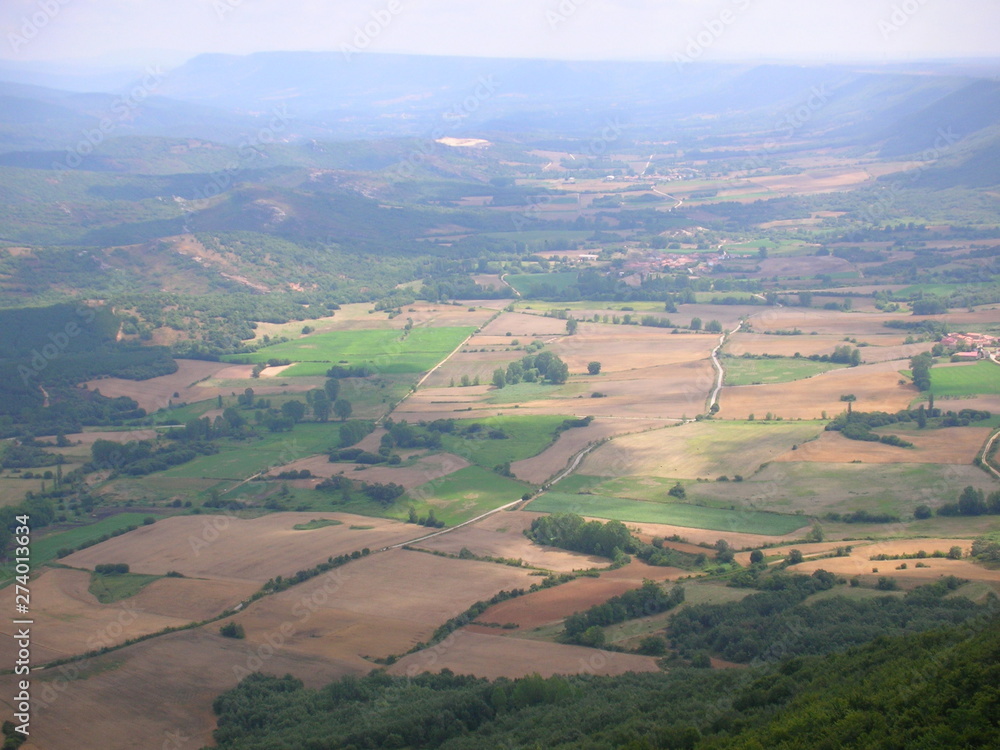 panoramic view of the village revilla del pomar,palencia,spain.