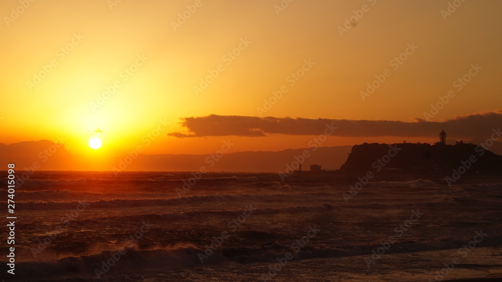 Fototapeta premium 江の島の夕日