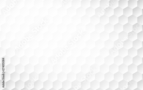Abstract white background of Embossed surface Hexagon,Honeycomb modern pattern concept, Creative light and shadow style. Geometric mesh minimal clean gradient color for wallpaper.vector illustration