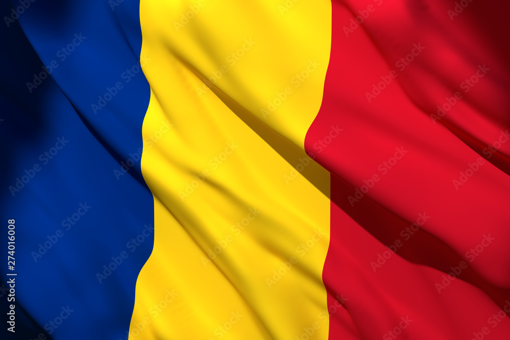 3d rendering of Romania flag