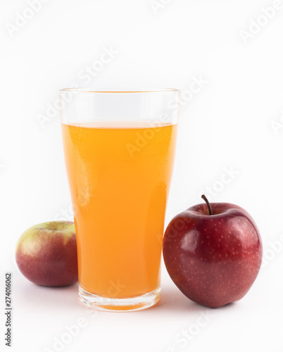 Healthy fresh apple juice in a glass.