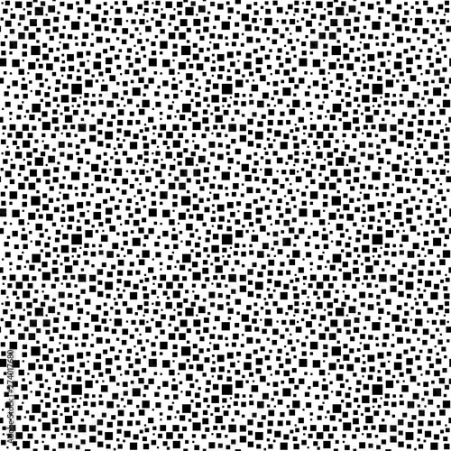Seamless background for your designs. Modern ornament with black squares. Geometric abstract pattern