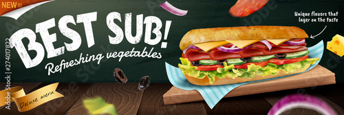 Delicious submarine banner ads