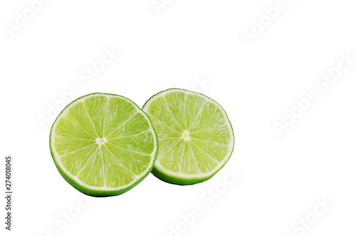 Lime sliced isolated on a white background.