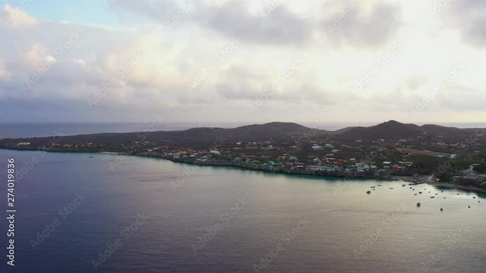 Aerial view at sunrise over beaches in Westpunt on the western side of Curaçao/Caribbean /Dutch Antilles Aerial view at sunrise over beaches in Westpunt on the western side of Curaçao/Caribbean /Dutch Antilles