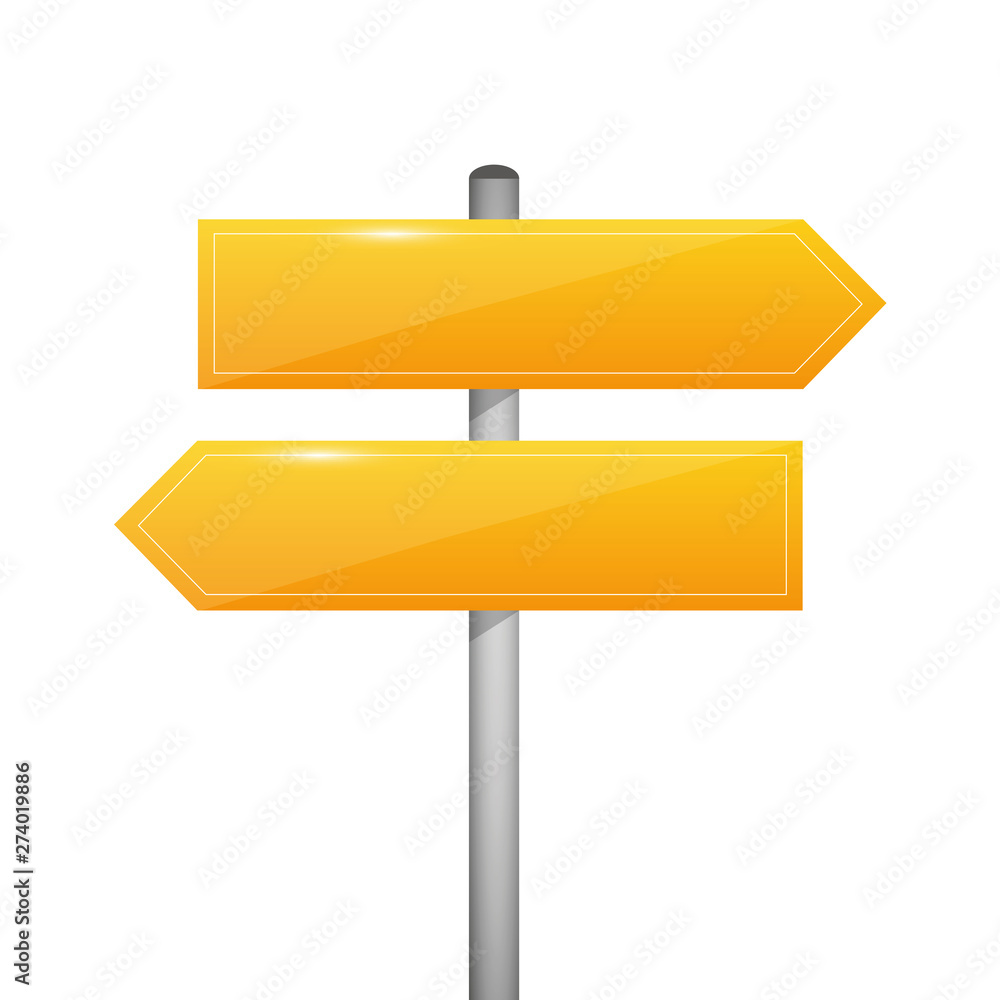 yellow blank direction signpost sign arrow left and right vector illustration EPS10 yellow blank direction signpost sign arrow left and right vector illustration EPS10