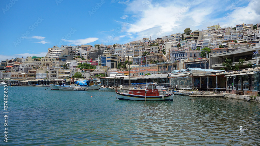 Boats in the Piraeus harbor