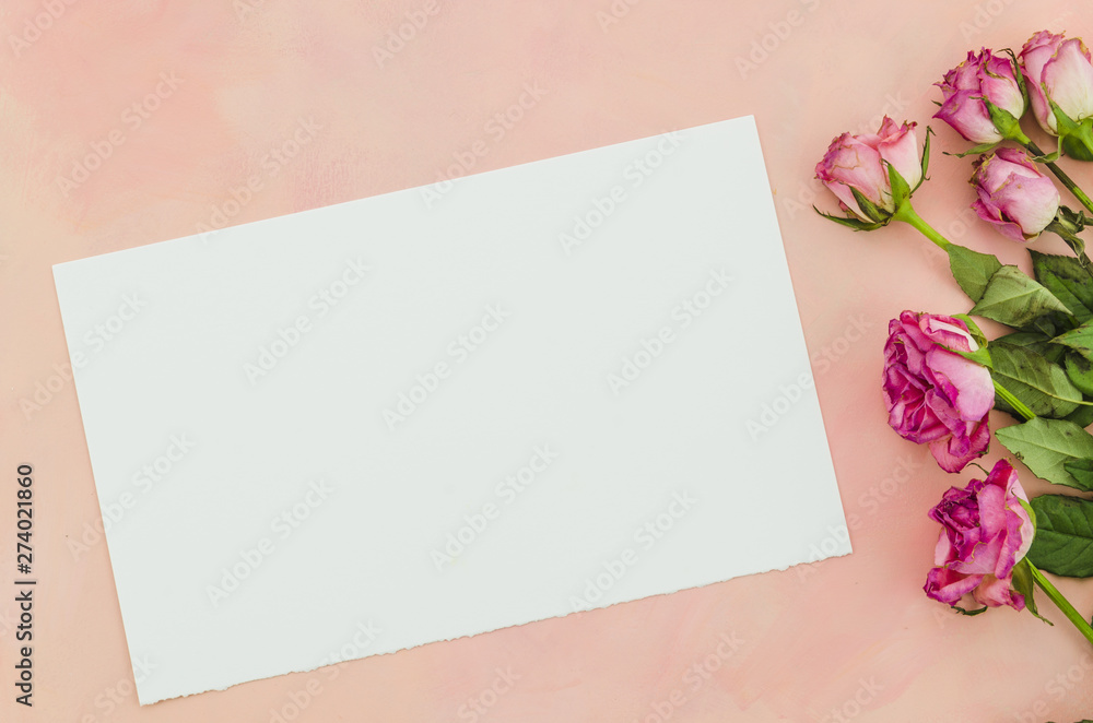 Top view paper with flowers Top view paper with flowers