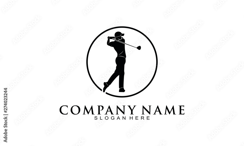 People golfing logo