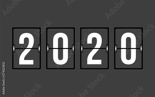 Year 2020 on the Split-Flap Display	