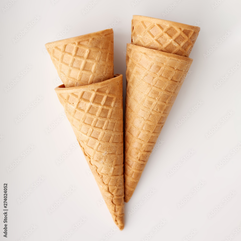 waffle ice cream cone isolated on white background waffle ice cream cone isolated on white background