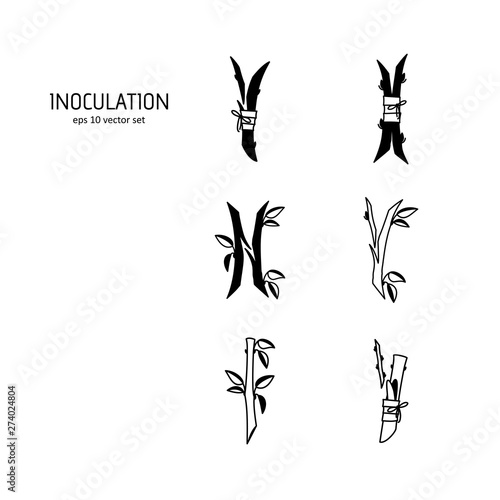Inoculation - vector icons set on white background.