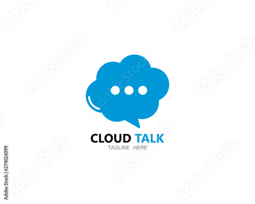 Cloud talk logo vector icon illustration design 