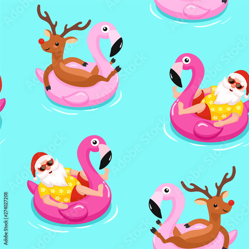 Christmas pattern. Vector seamless texture.