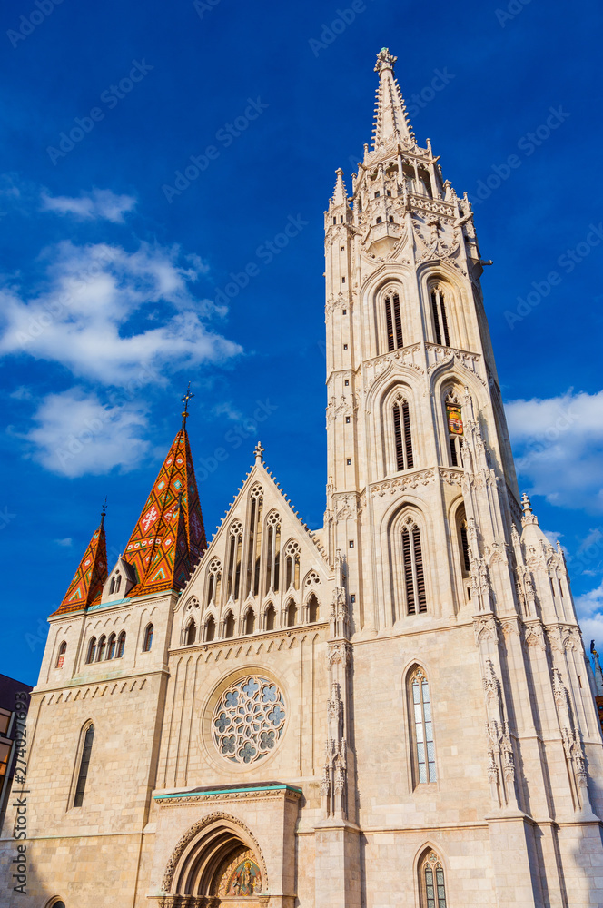 Saint Matthias Church completed in 19th century in an beautiful gothic style on the top of Castle Hill