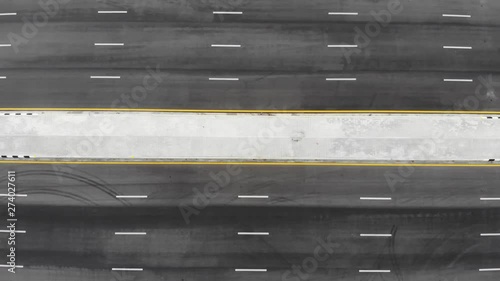 Road top view on the main street ,aerial view