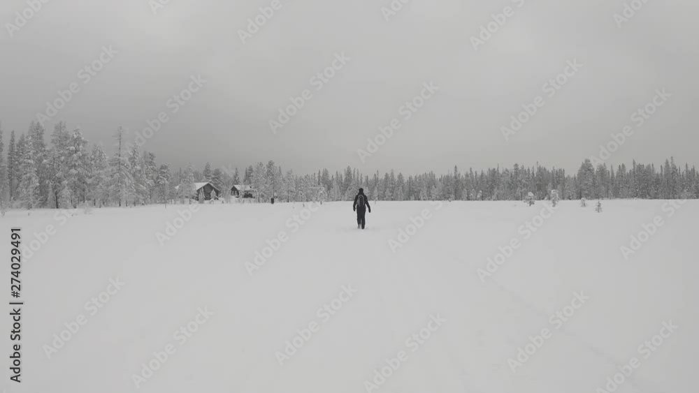 Timelapse walk in snowy field Timelapse walk in snowy field