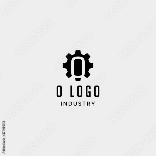 gear machine logo initial o industry vector icon design isolated