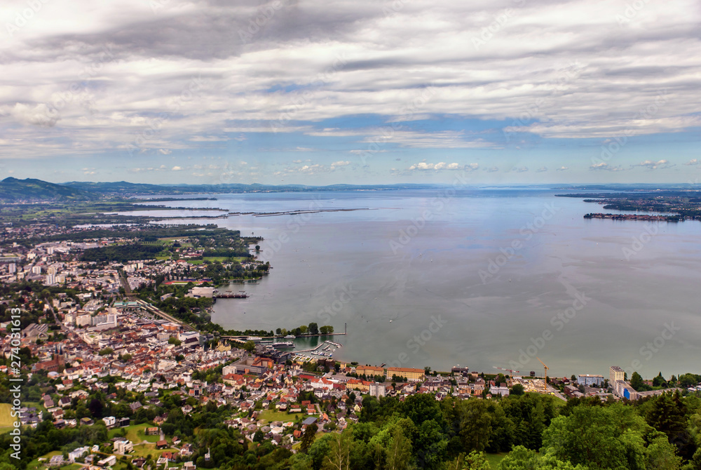 Lake Constance and Bregenz from Pfänder.