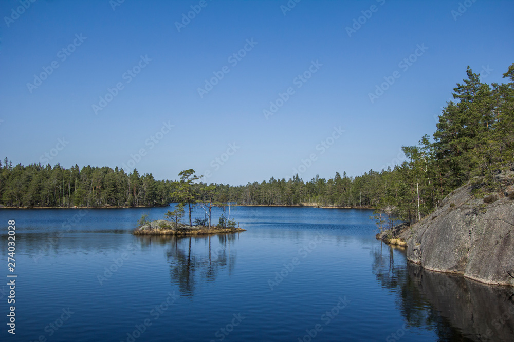 Obraz premium Island in the Tyresta National Park in the South of Stockholm