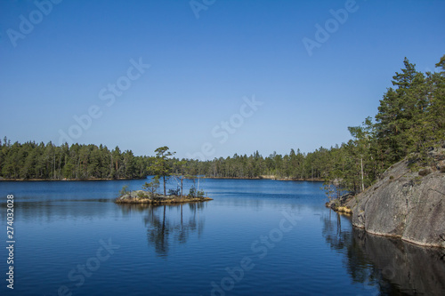 Island in the Tyresta National Park in the South of Stockholm