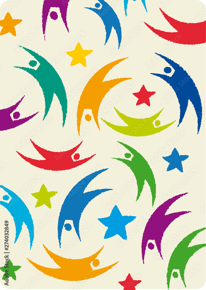 Background illustration of flying circus acrobats and star. Background illustration of flying circus acrobats and star.
