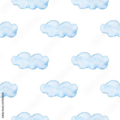 Seamless childish pattern illustration clouds watercolor illustration digital paper scrapbooking design stickers greeting cards kids textiles